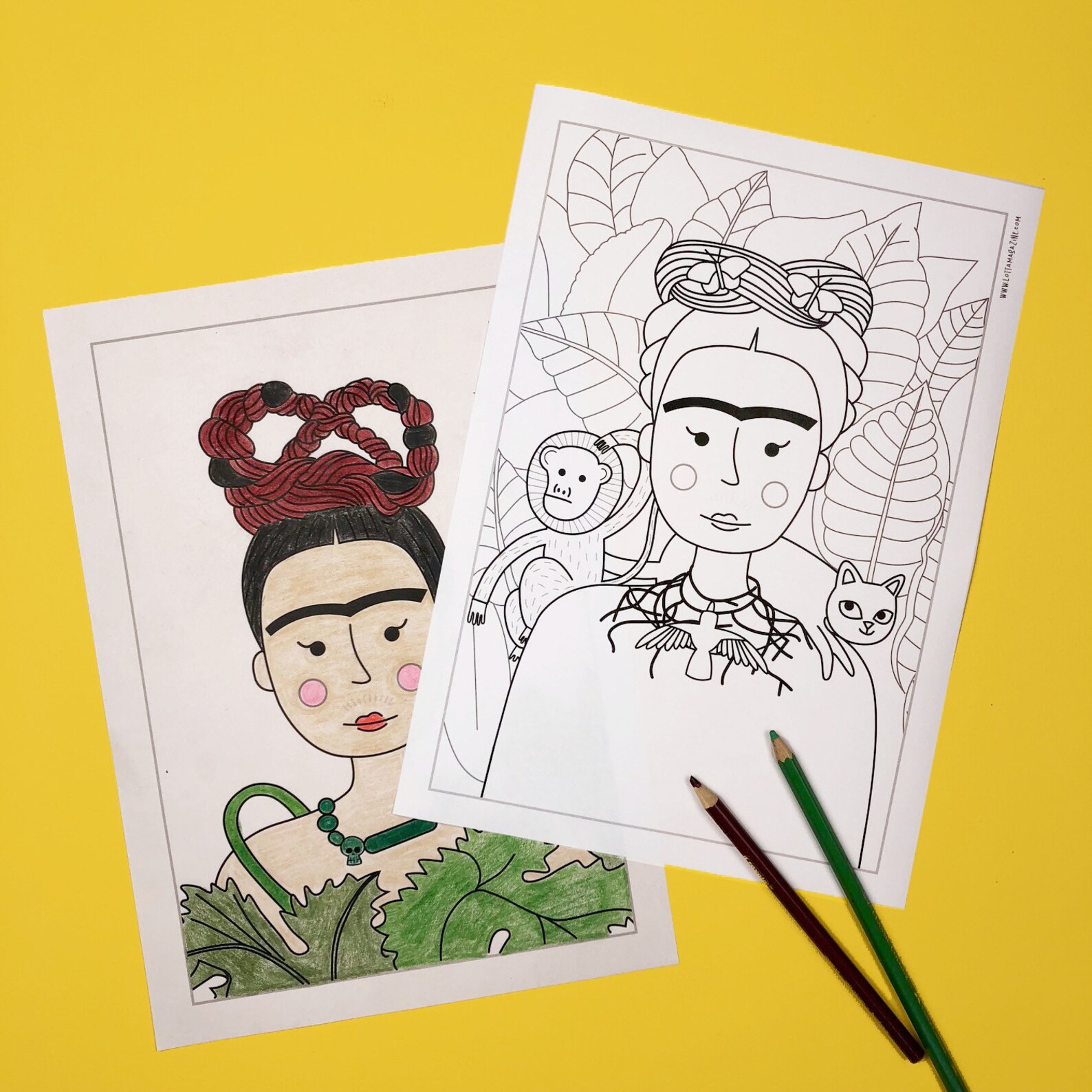 Frida Kahlo Colouring Pages printable Coloring - Etsy