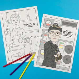 Women in science printable coloring pages  | Women&#39;s History Month Coloring Activity | Educational | Women in STEM
