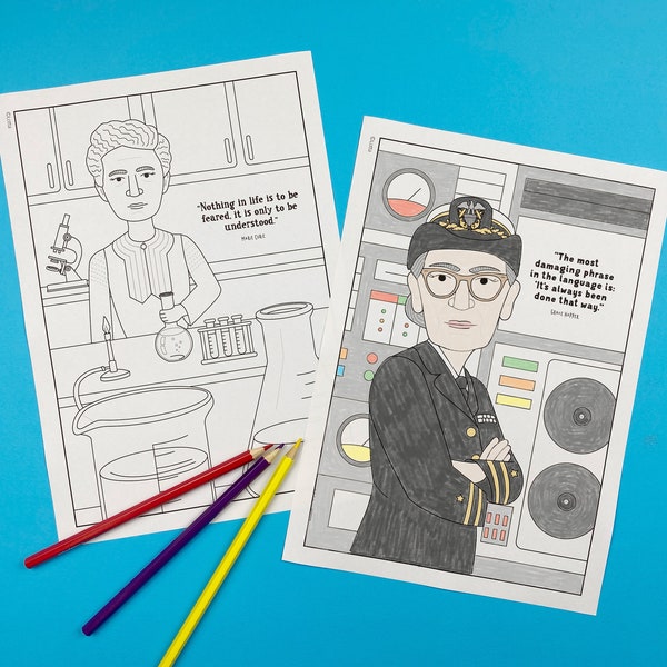 Women in science printable coloring pages  | Women's History Month Coloring Activity | Educational | Women in STEM