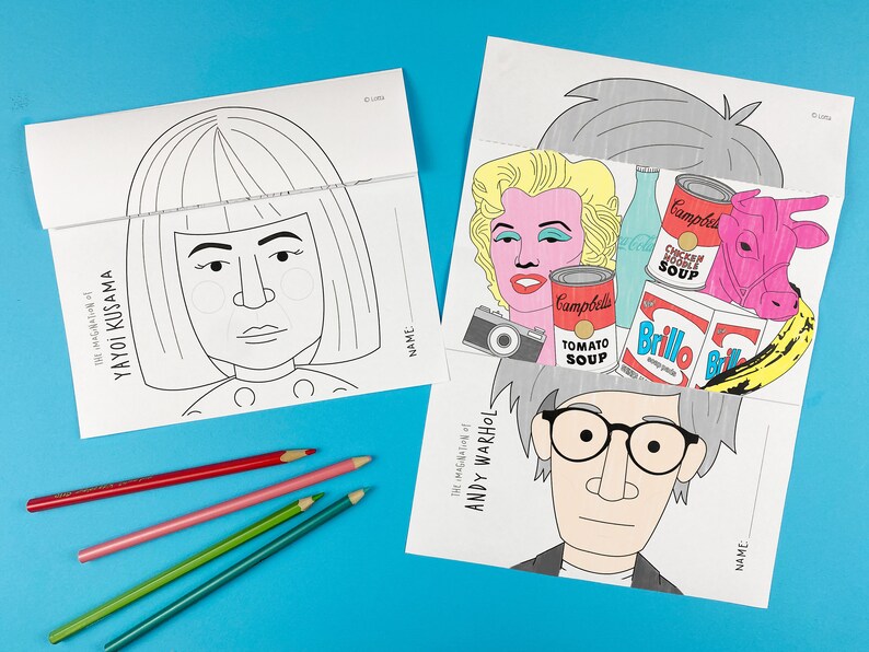 Famous Artist Imagination Coloring &amp; Activity Pages warhol, Picasso ...