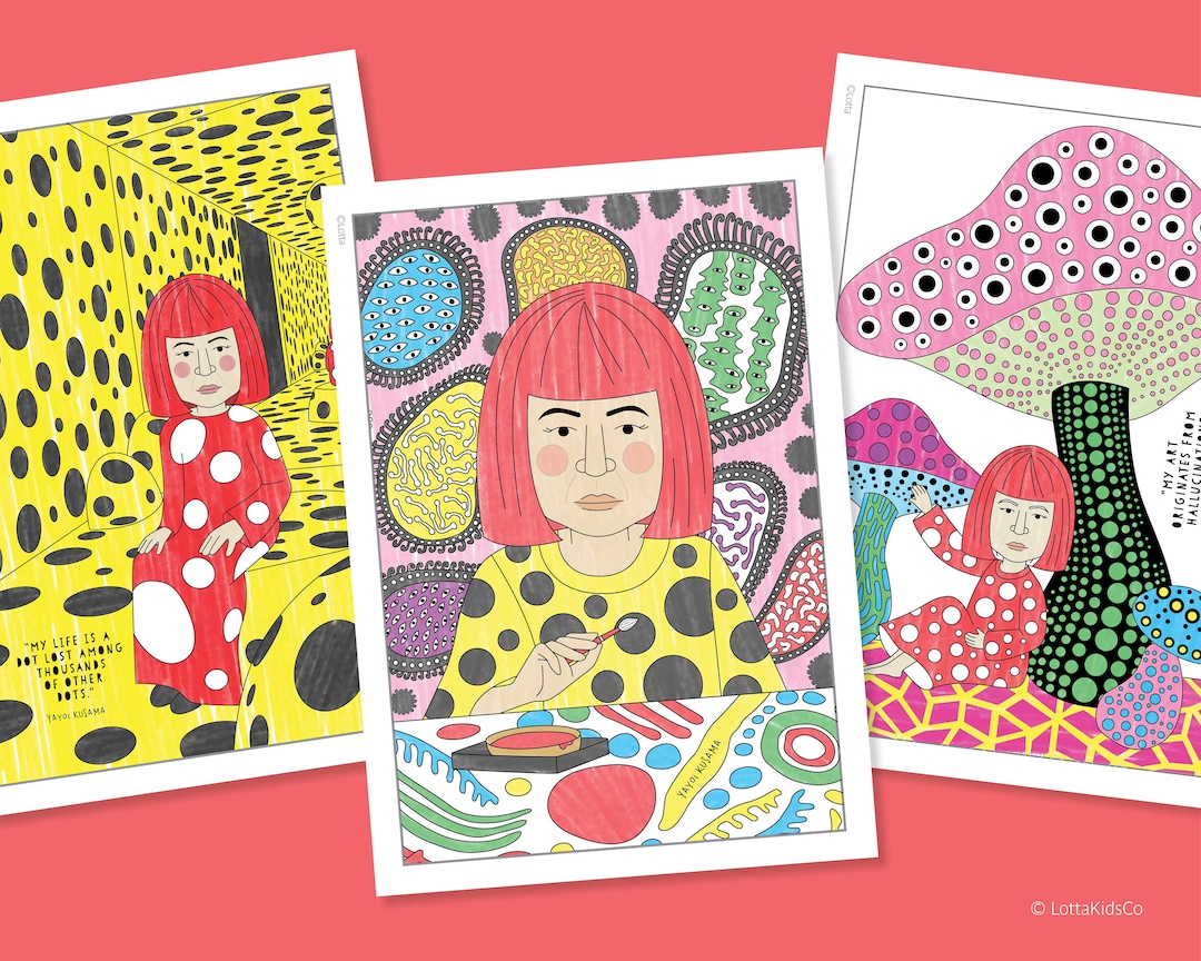 Yayoi Kusama Coloring Pages - Etsy