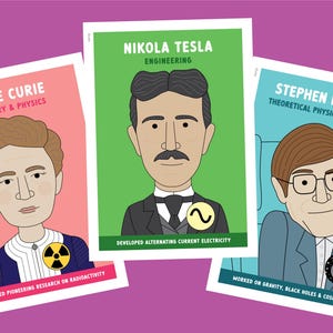 Famous scientists posters #1 | STEM leaders, engineers, mathematicians, inventors | Science STEM classroom decor