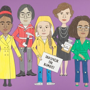 Bambole di carta Donne nella storia n. 2 / Attività da colorare per il mese della storia delle donne / Educazione sulle donne famose nella storia
