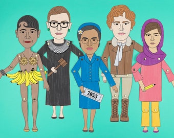 Women in history paper dolls #1  | Women's History Month Coloring Activity | Famous Women In History Educational