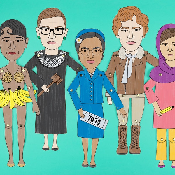 Women in history paper dolls #1  | Women's History Month Coloring Activity | Famous Women In History Educational