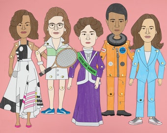 Women in history paper dolls #3 | Women's History Month Coloring Activity | Famous Women In History Educational