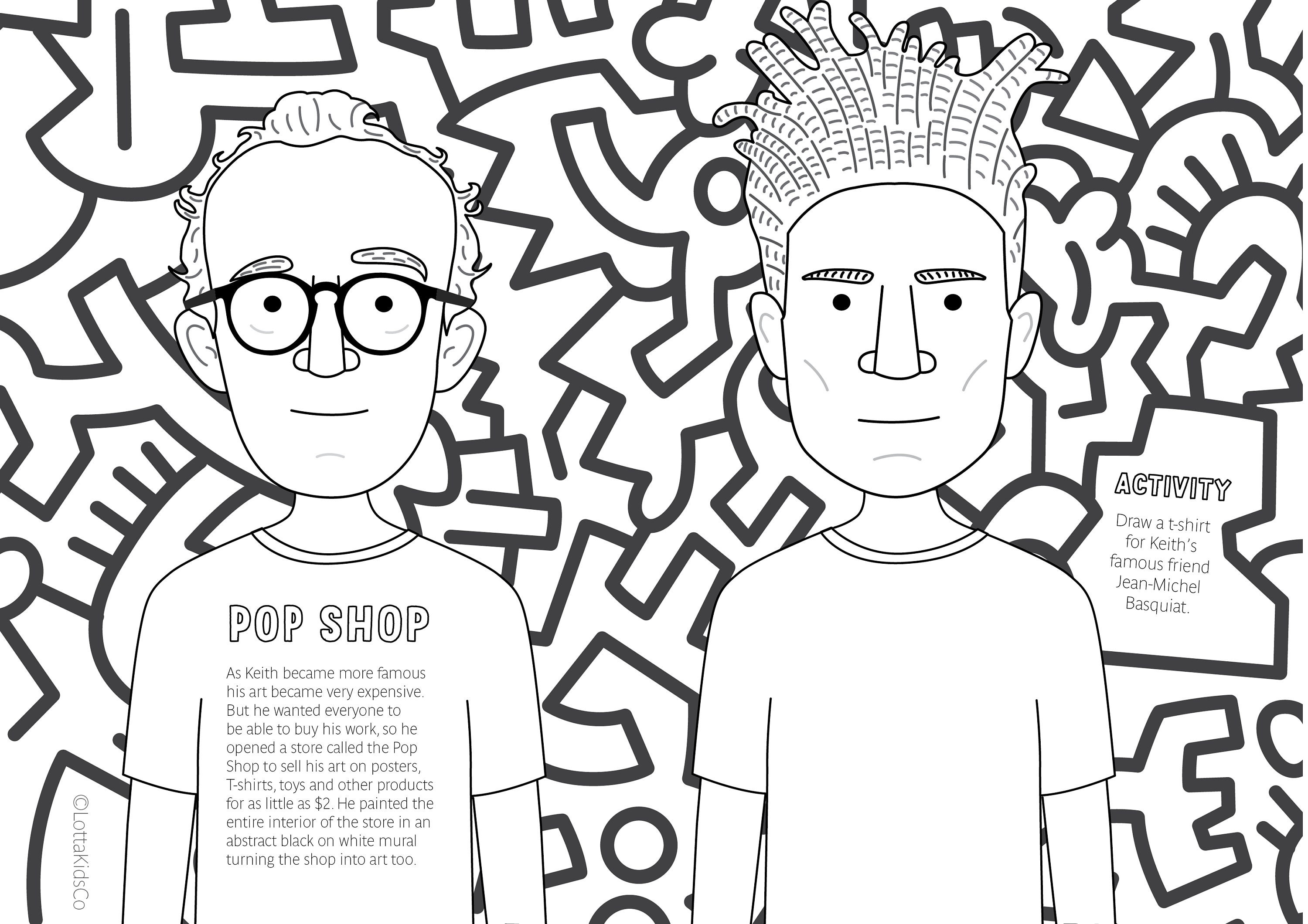 Keith Haring Page De Garde Cahier Des Arts Cahier d'activités imprimable de Keith Haring biographie - Etsy France