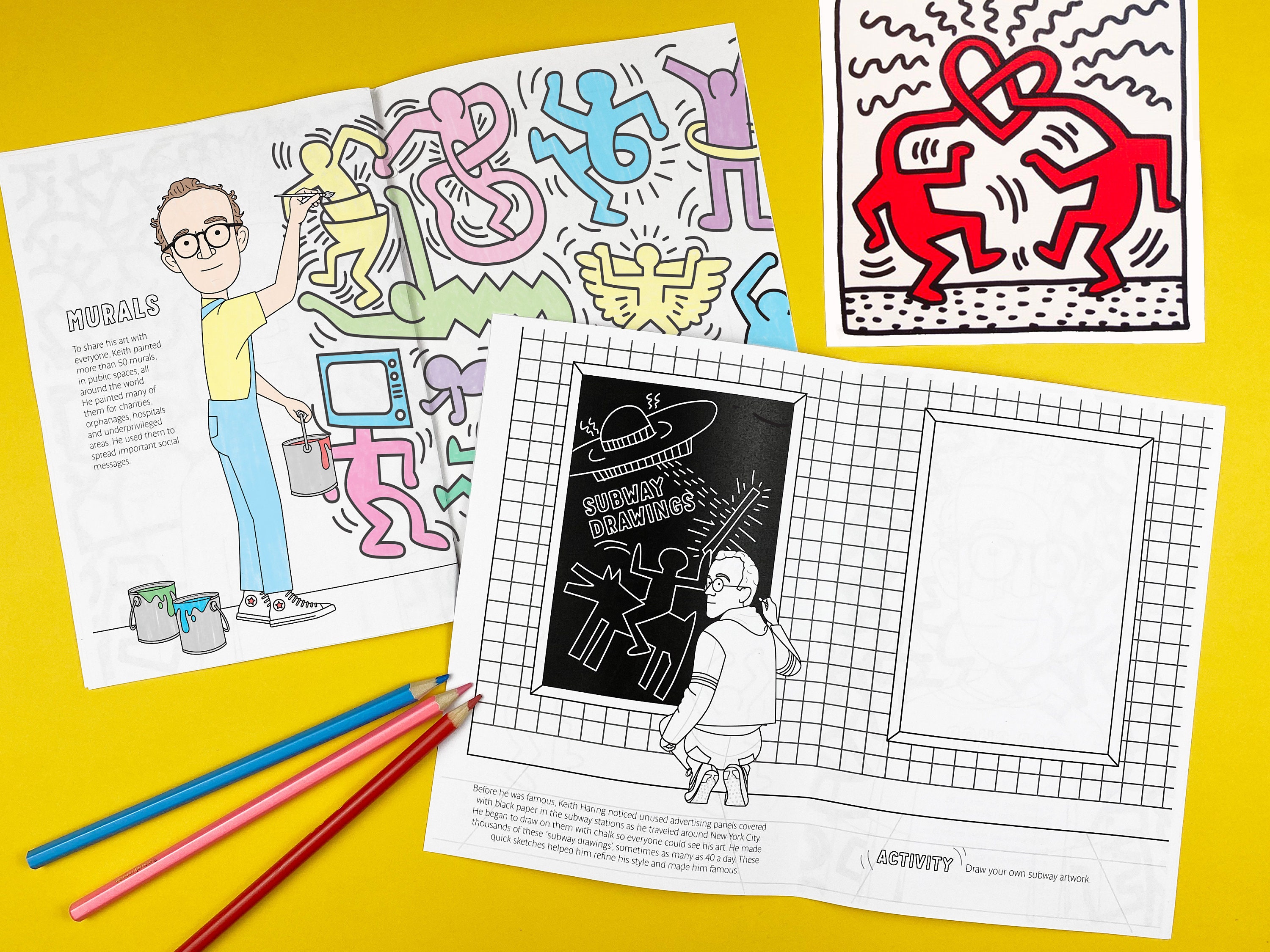 Keith Haring Page De Garde Cahier Des Arts Cahier d'activités imprimable de Keith Haring biographie - Etsy France