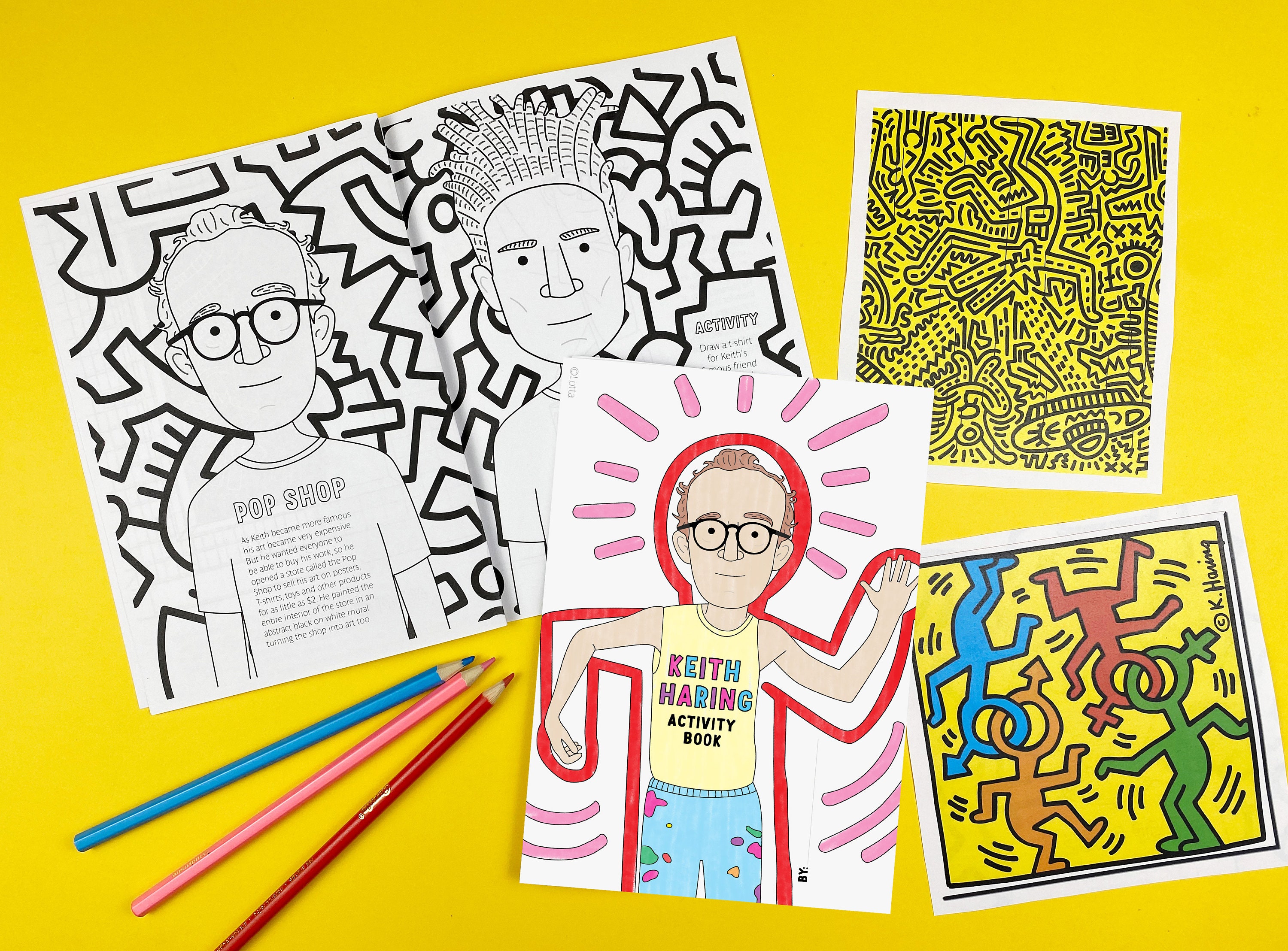 Keith Haring Page De Garde Cahier Des Arts Cahier d'activités imprimable de Keith Haring biographie - Etsy France