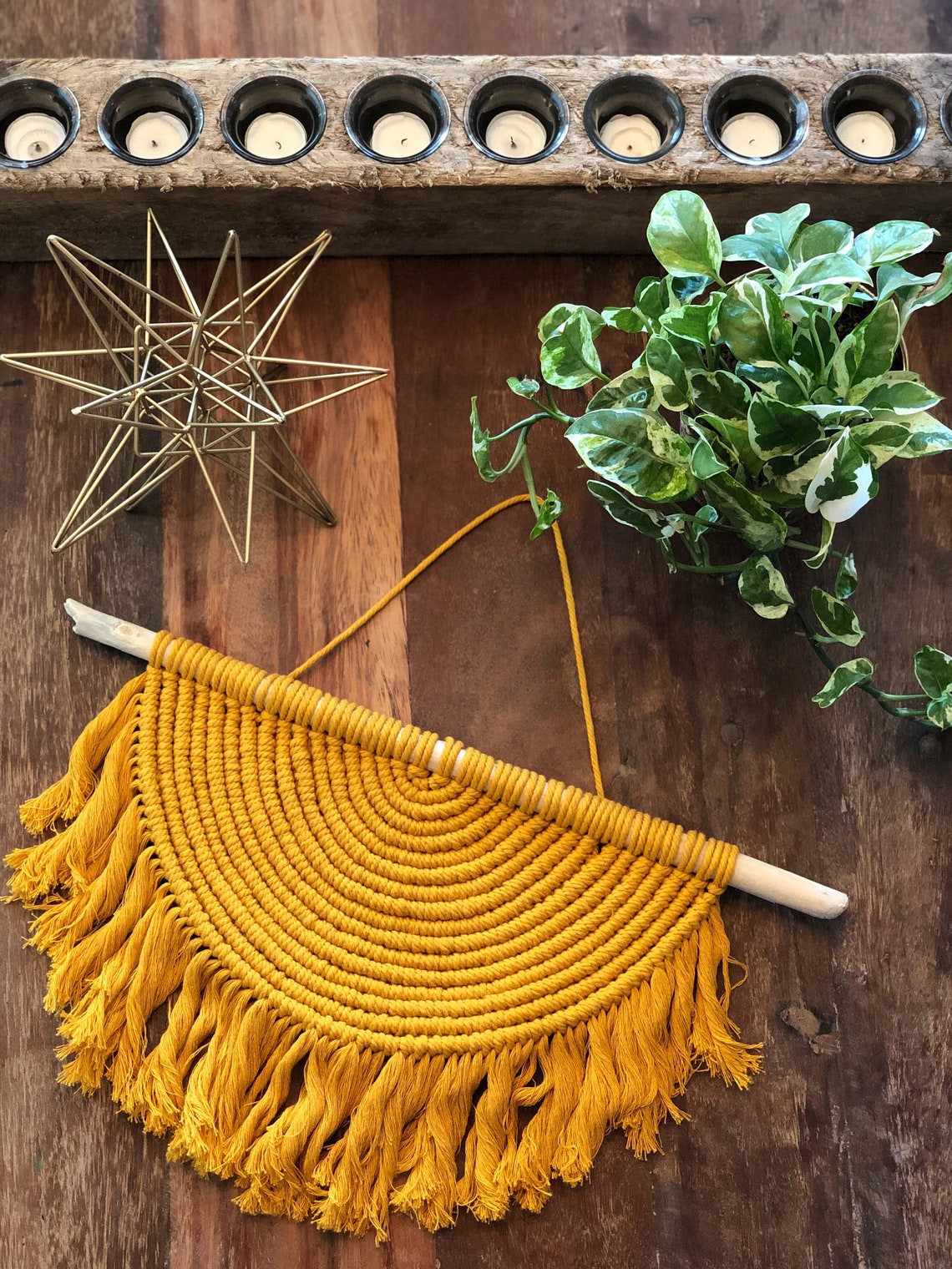 Macrame Wall Hanging / Macrame Half Circle / Macrame Sun / Etsy