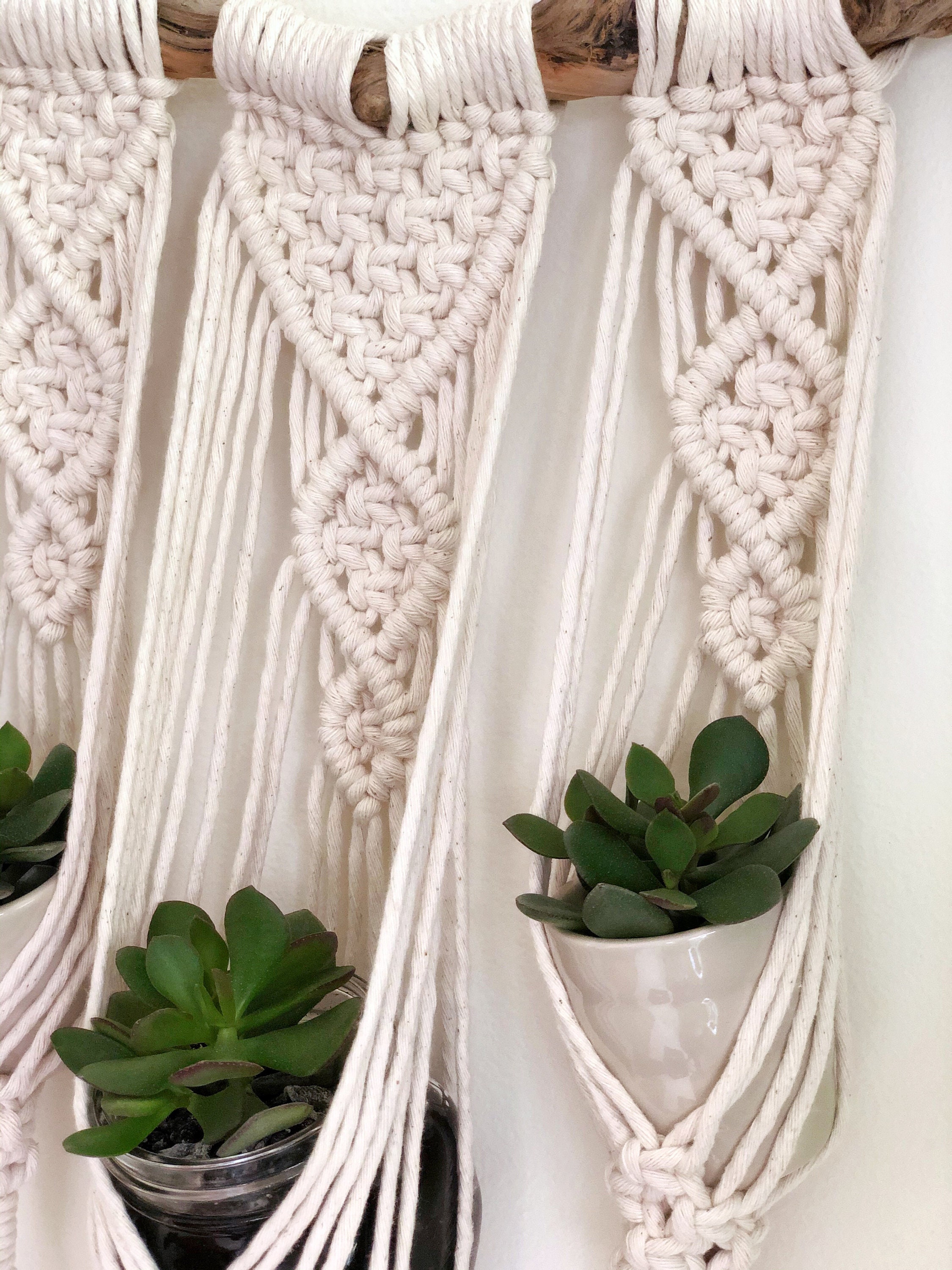 Makramee Pflanzenaufhänger Aus Jute – 2 Stück, Ca. 105 Cm, Inkl. Haken, Für Blumentöpfe Im Boho-Stil