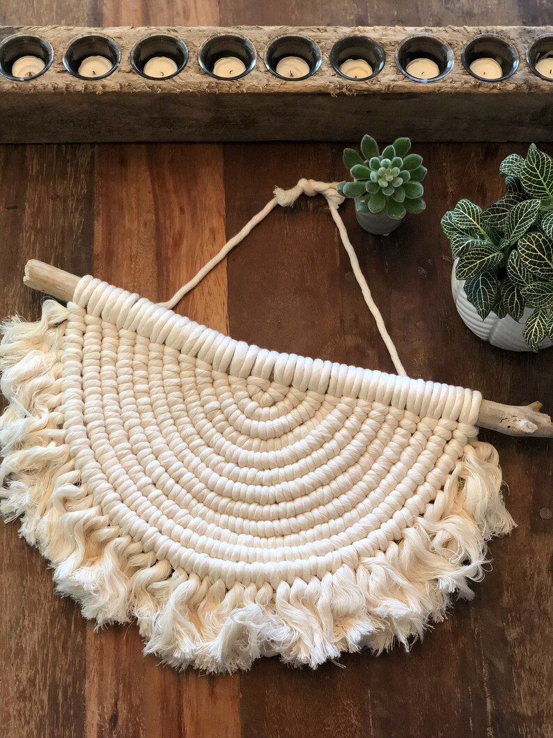 Macrame Wall Hanging / Macrame Half Circle / Macrame Sun / Etsy