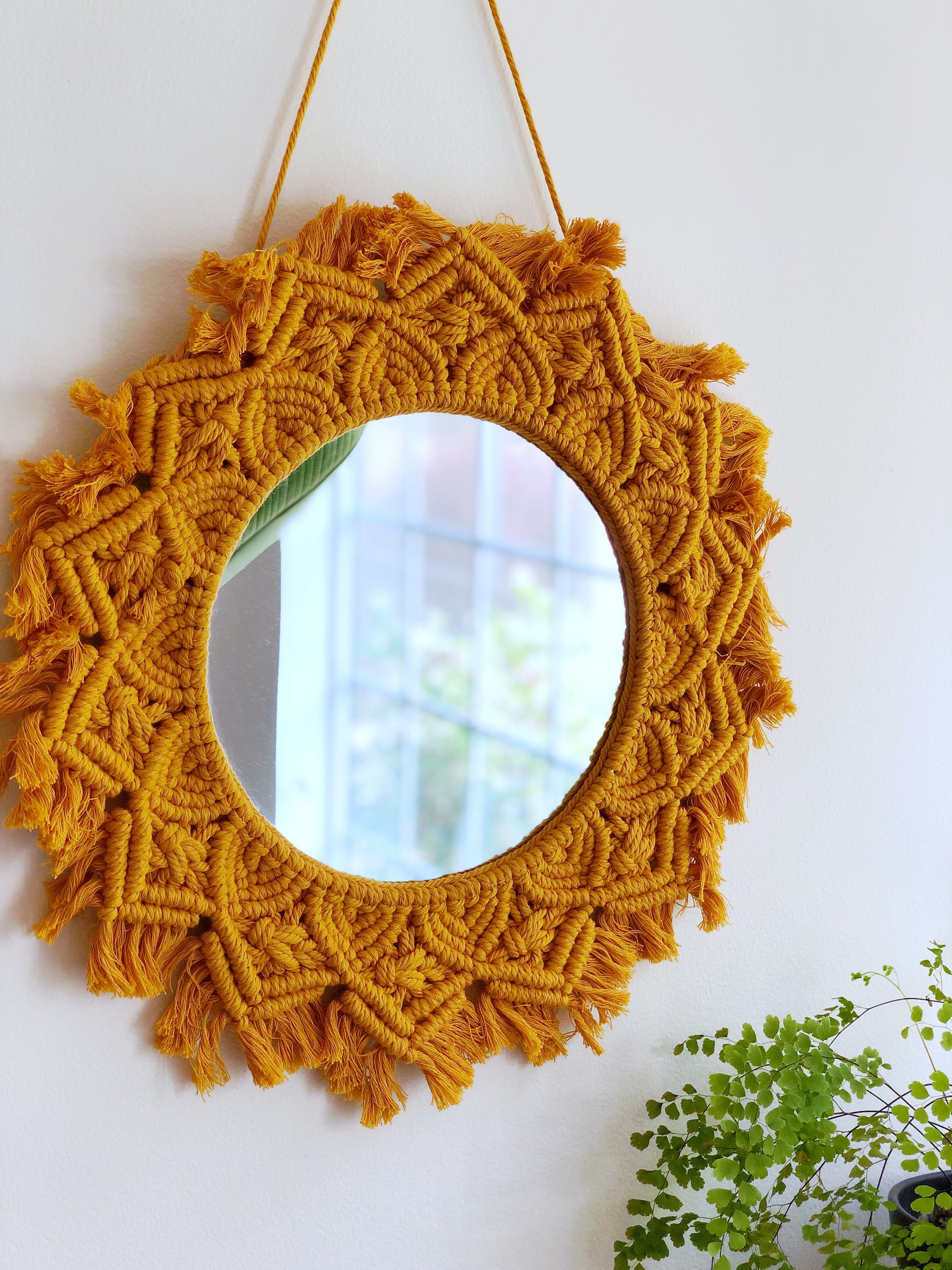 Ava Mirror / Macrame Mirror / Macrame Wreath / Boho Mirror / Etsy