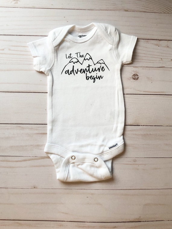 let the adventure begin onesie