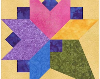 Blumenstrauß Quilt Block Block Muster Download