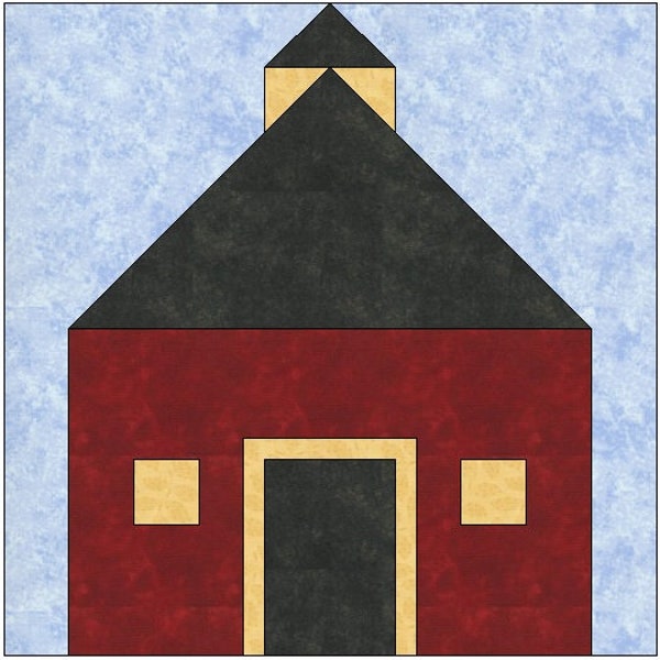 Little Red School House Quilt Block Pattern Download