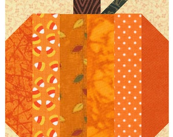 Pumpkin Strips Quilt Block Pattern Download