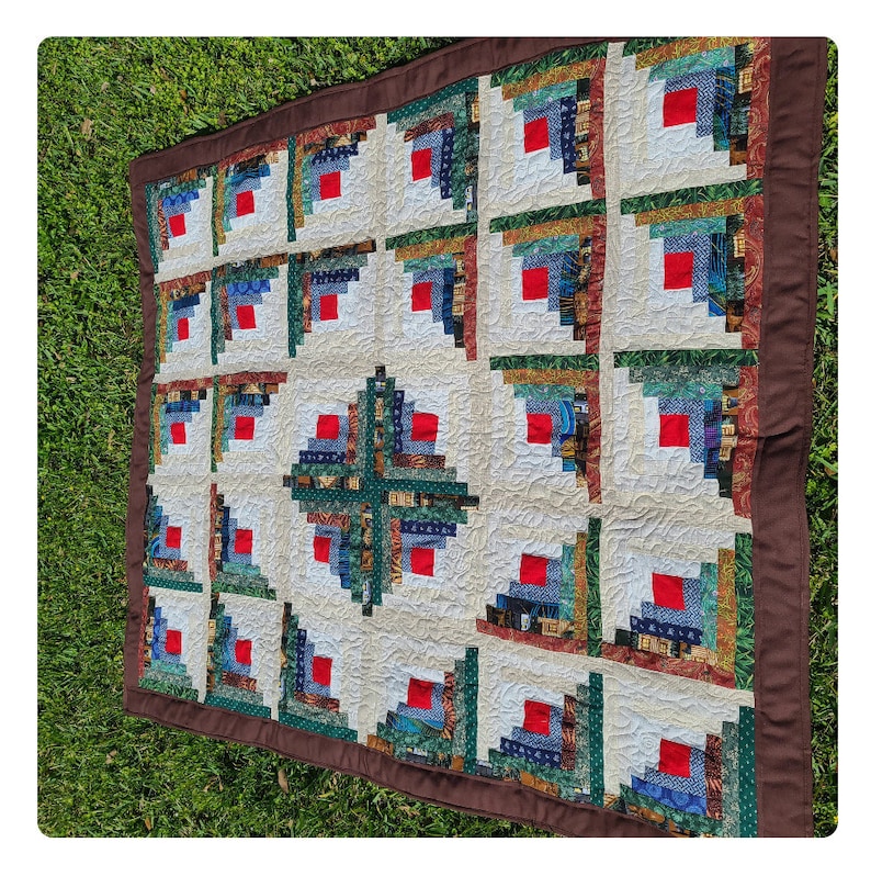 Traditional Log Cabin Quilt Block Pattern Download image 4
