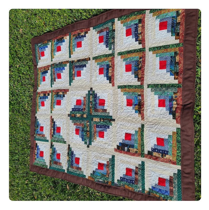 Traditional Log Cabin Quilt Block Pattern Download image 3