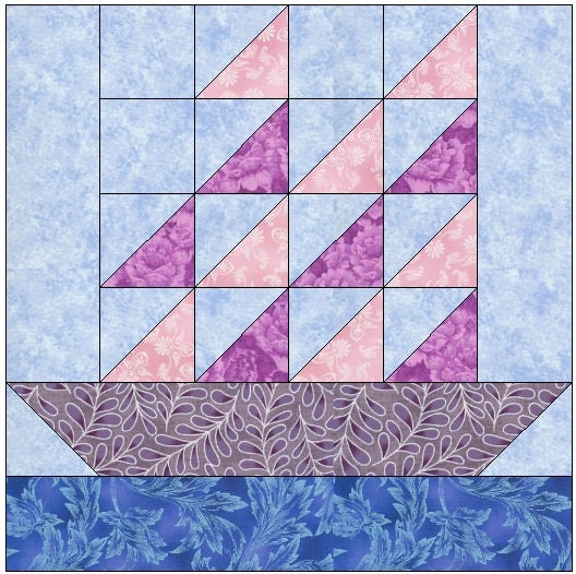 Sail Away Quilt Block Pattern Download Etsy