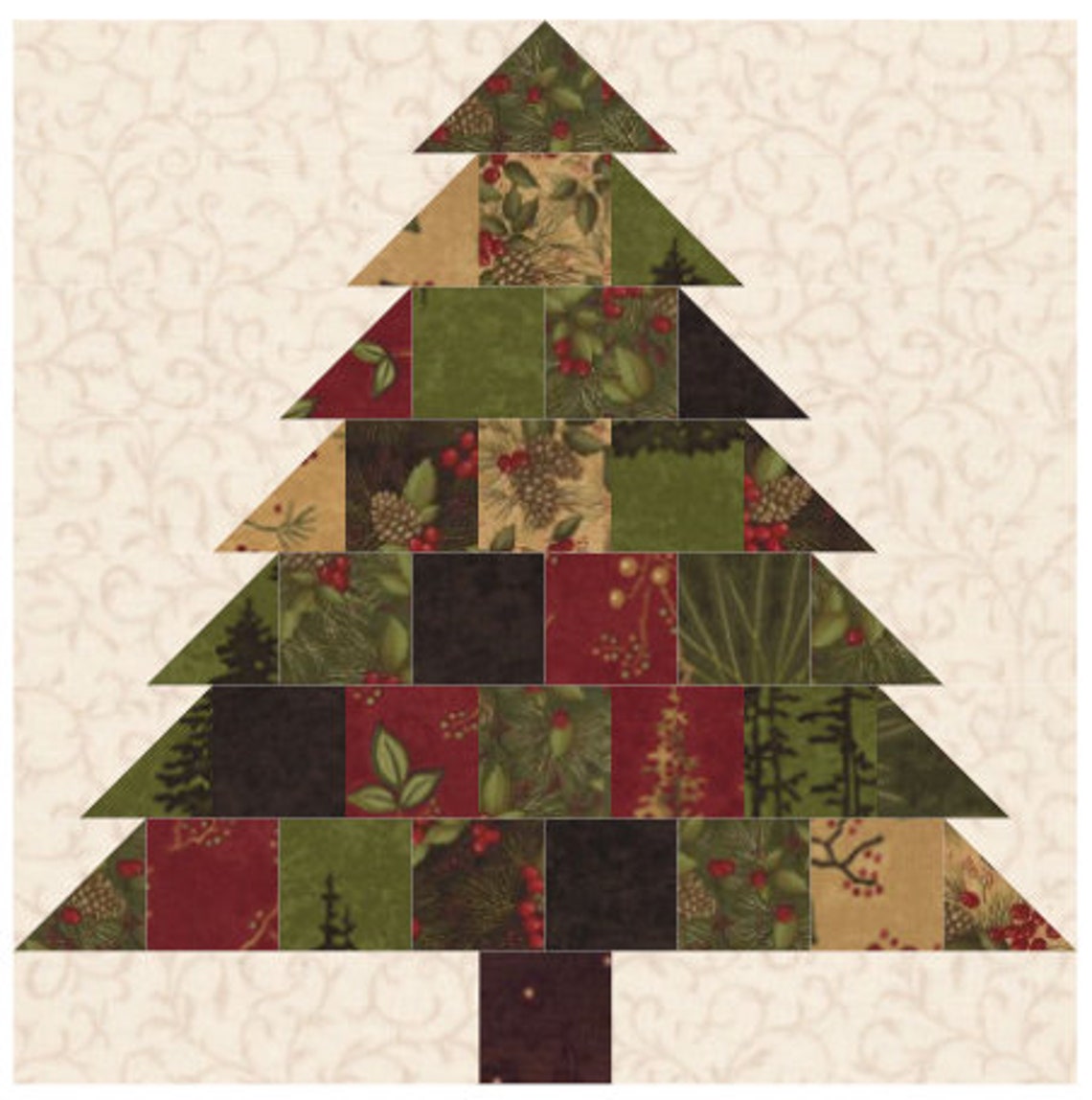 Scrappy Christmas Tree Quilt Block Pattern Download - Etsy
