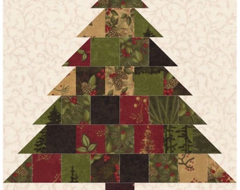 Scrappy Christmas Tree Quilt Block Pattern Download