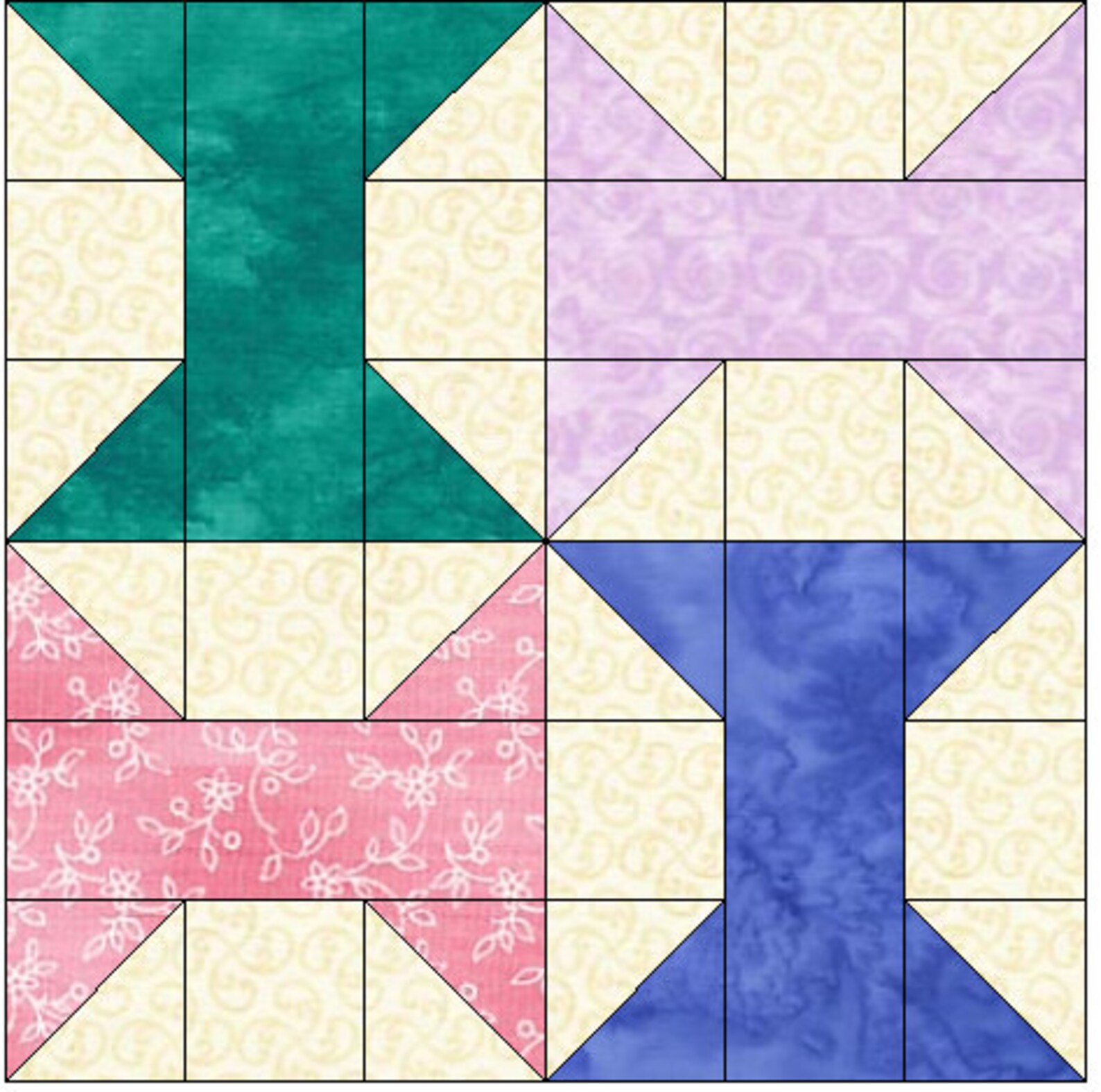 Bowtie Quilt Block Pattern Download Plus ***BONUS SIZE*** - Etsy