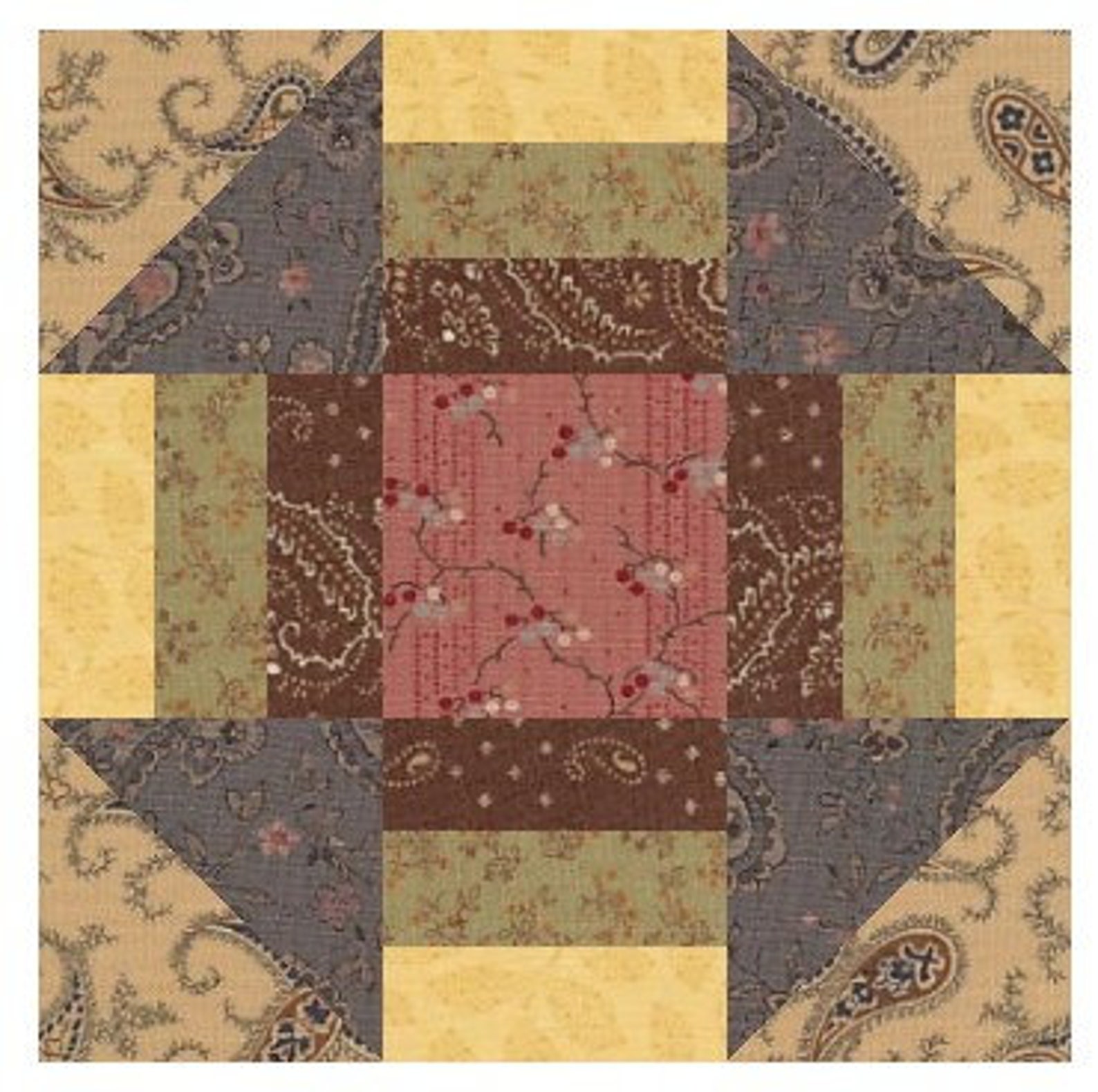 Triple Churn Dash Quilt Block Pattern Download Etsy