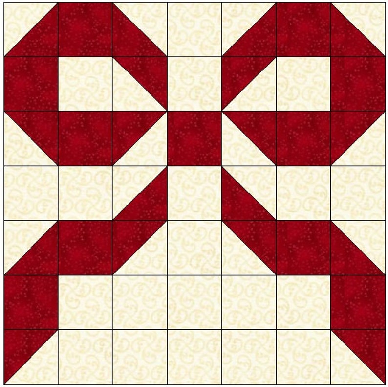 Bow or Ribbon Quilt Block Pattern Download Etsy Sweden