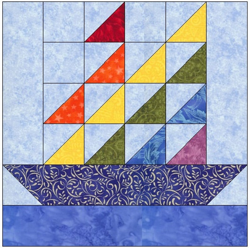 Sail Away Quilt Block Pattern Download Etsy