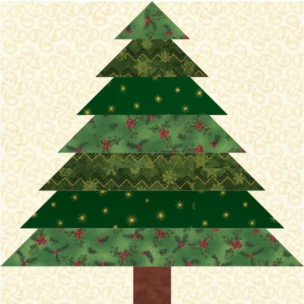 Kerstboom Quiltblokpatroon downloaden