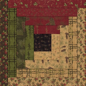 Traditional Log Cabin Quilt Block Pattern Download image 6