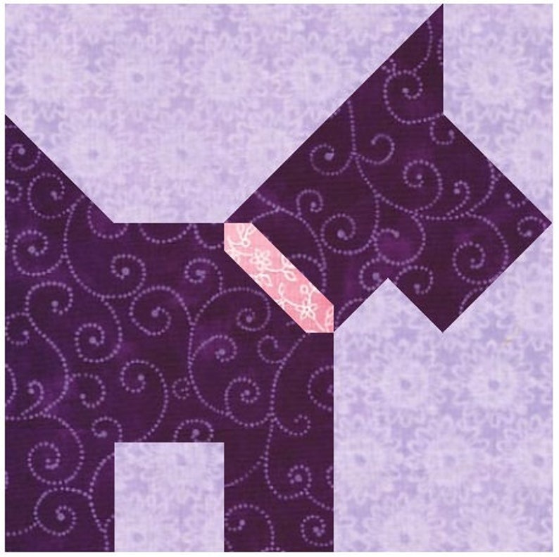 Scottie Dog Quilt Block Pattern Download Etsy