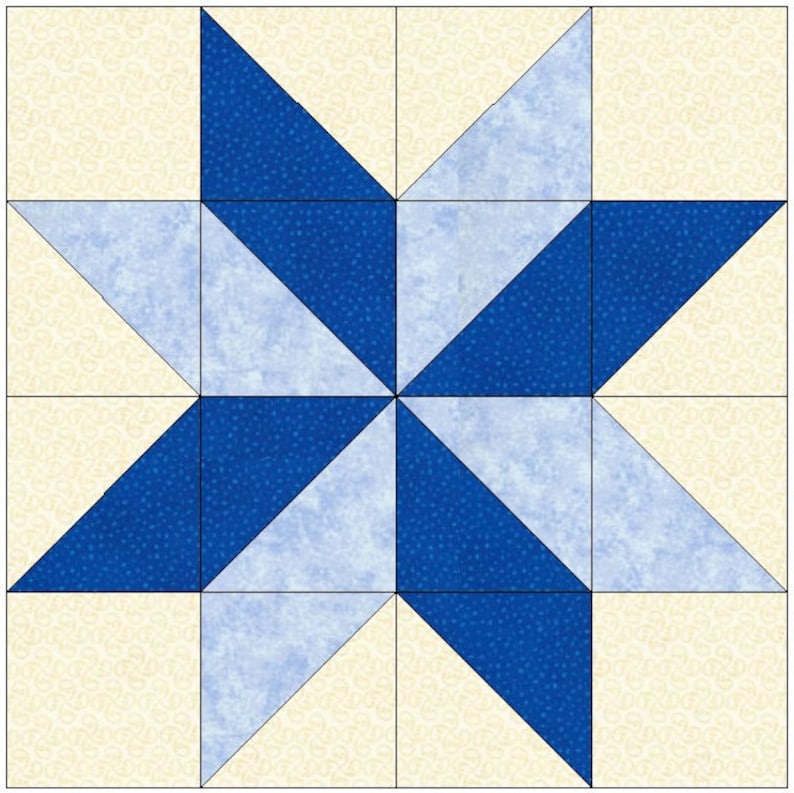 Star Quilt Block Pattern Download Etsy