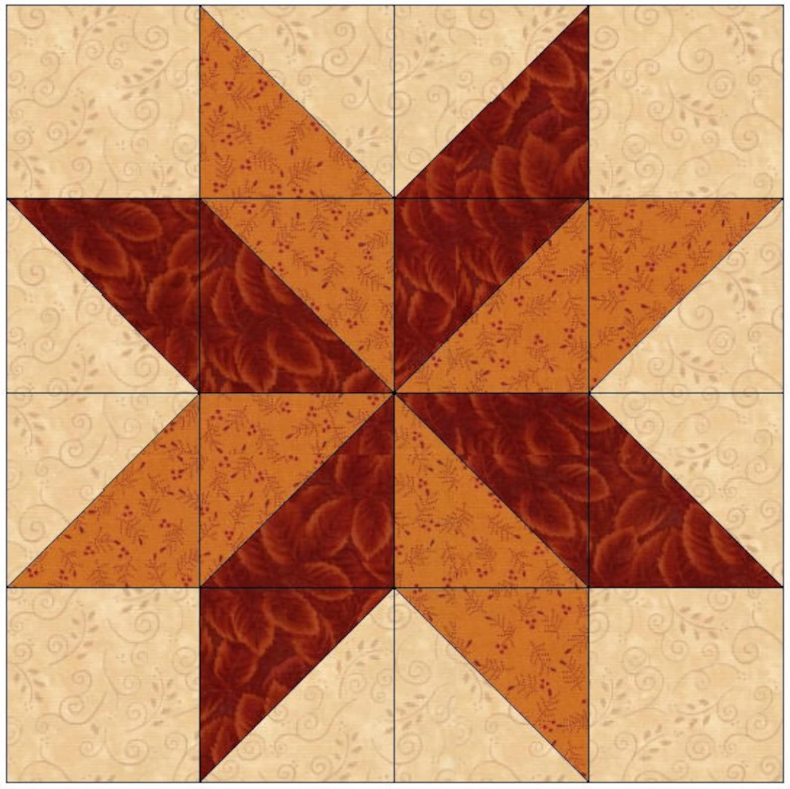 Star Quilt Block Pattern Download | Etsy