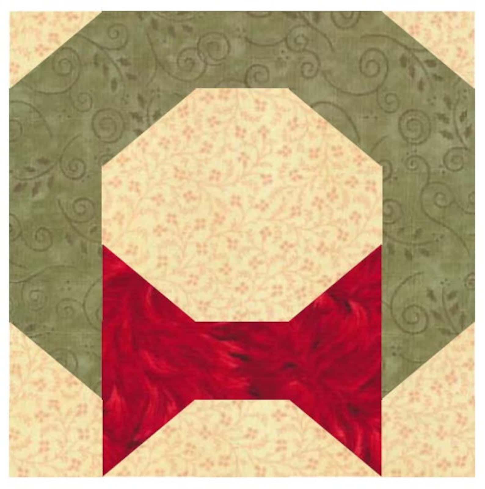 Christmas Wreath Quilt Block Pattern Download Etsy