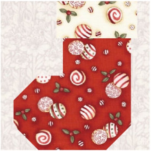 Christmas Stocking Quilt Block Pattern Download Etsy