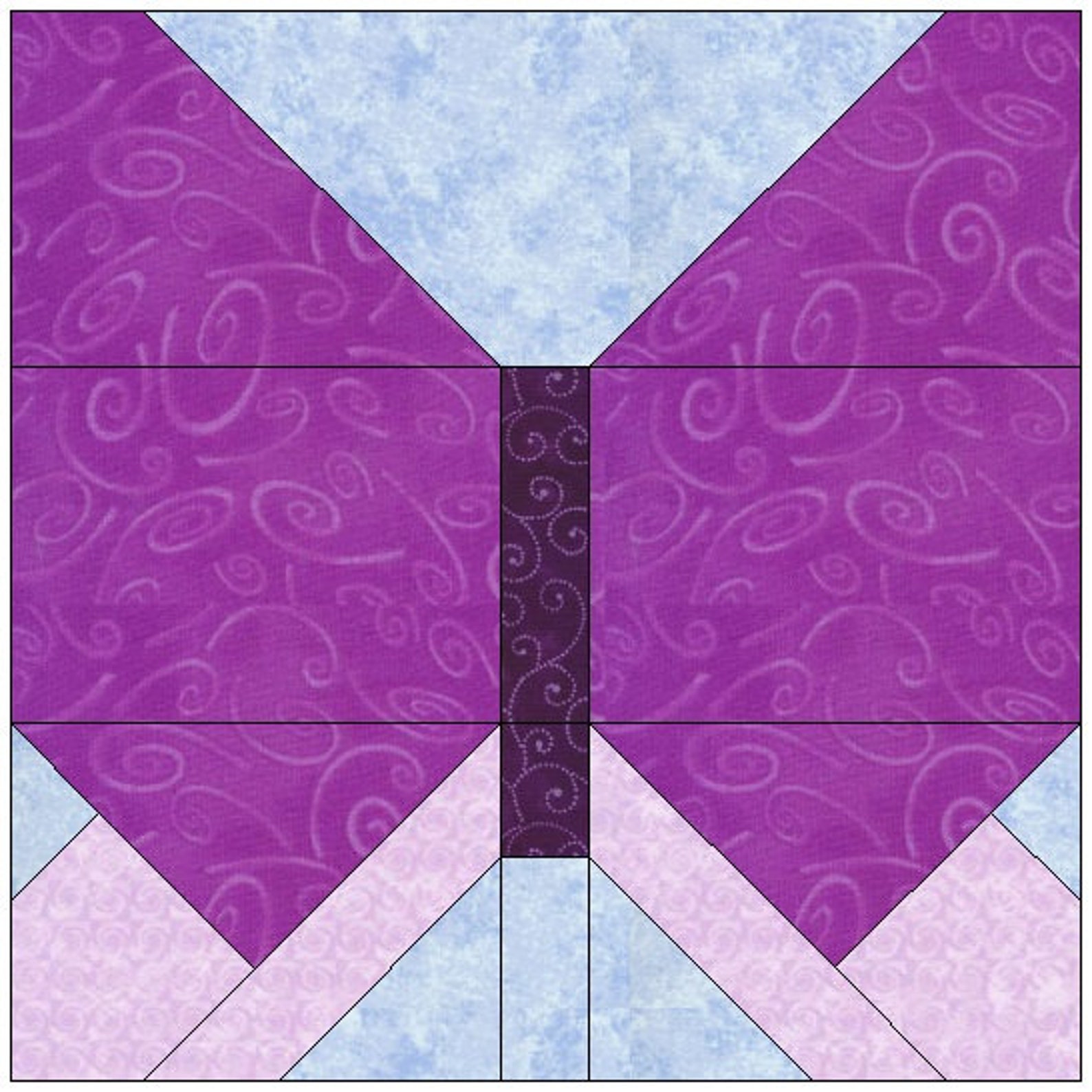 Butterfly Quilt Block Pattern Download Etsy