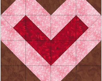 Gefülltes Herz Quilt Block Anleitung zum Download