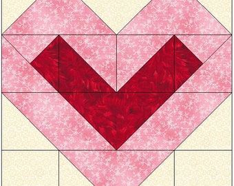 Filled Heart Quilt Block Pattern Download