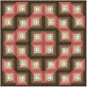 Traditional Log Cabin Quilt Block Pattern Download image 2