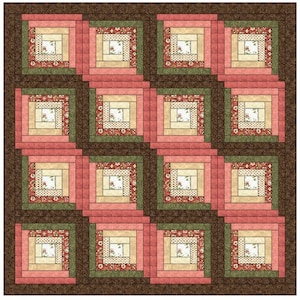 Traditional Log Cabin Quilt Block Pattern Download image 4
