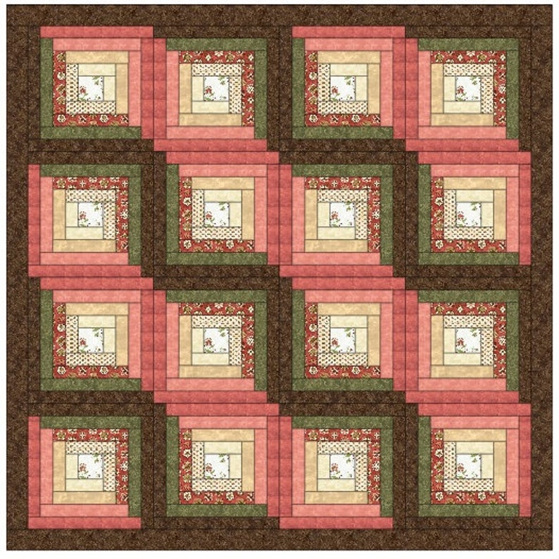 Traditional Log Cabin Quilt Block Pattern Download image 4