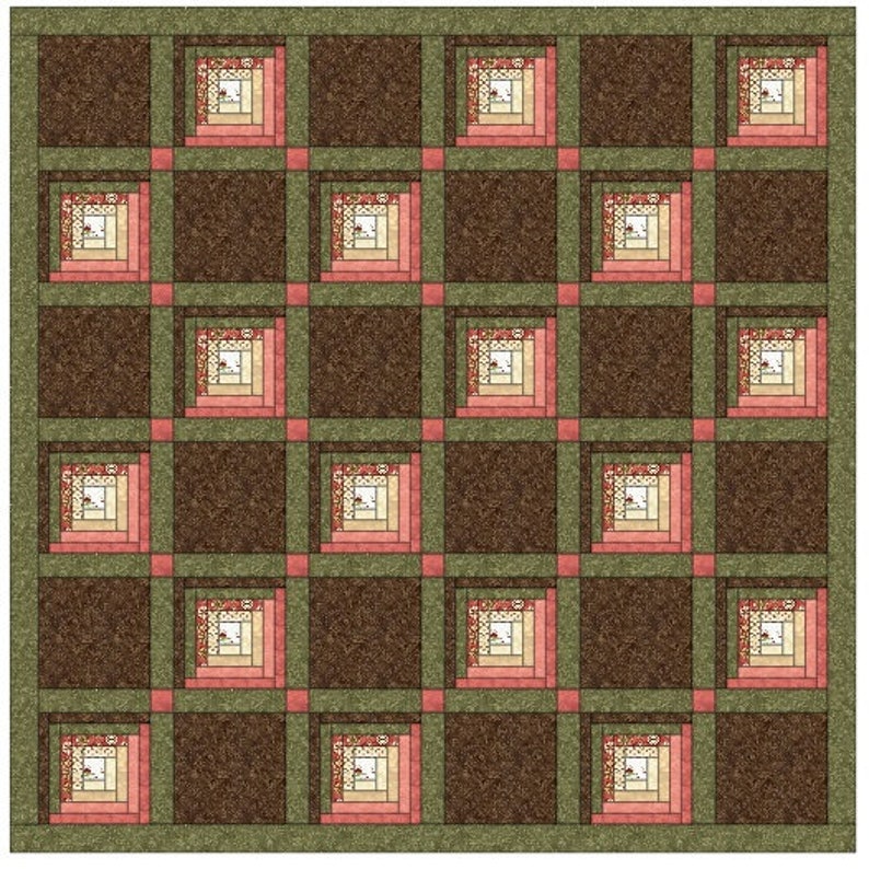 Traditional Log Cabin Quilt Block Pattern Download image 6