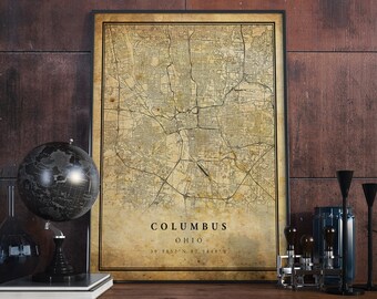 Columbus map | Etsy Columbus map | Etsy