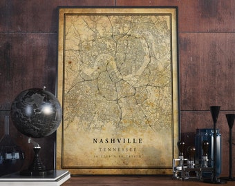 Old nashville map | Etsy Old nashville map | Etsy