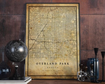 Kansas city old map | Etsy Kansas city old map | Etsy