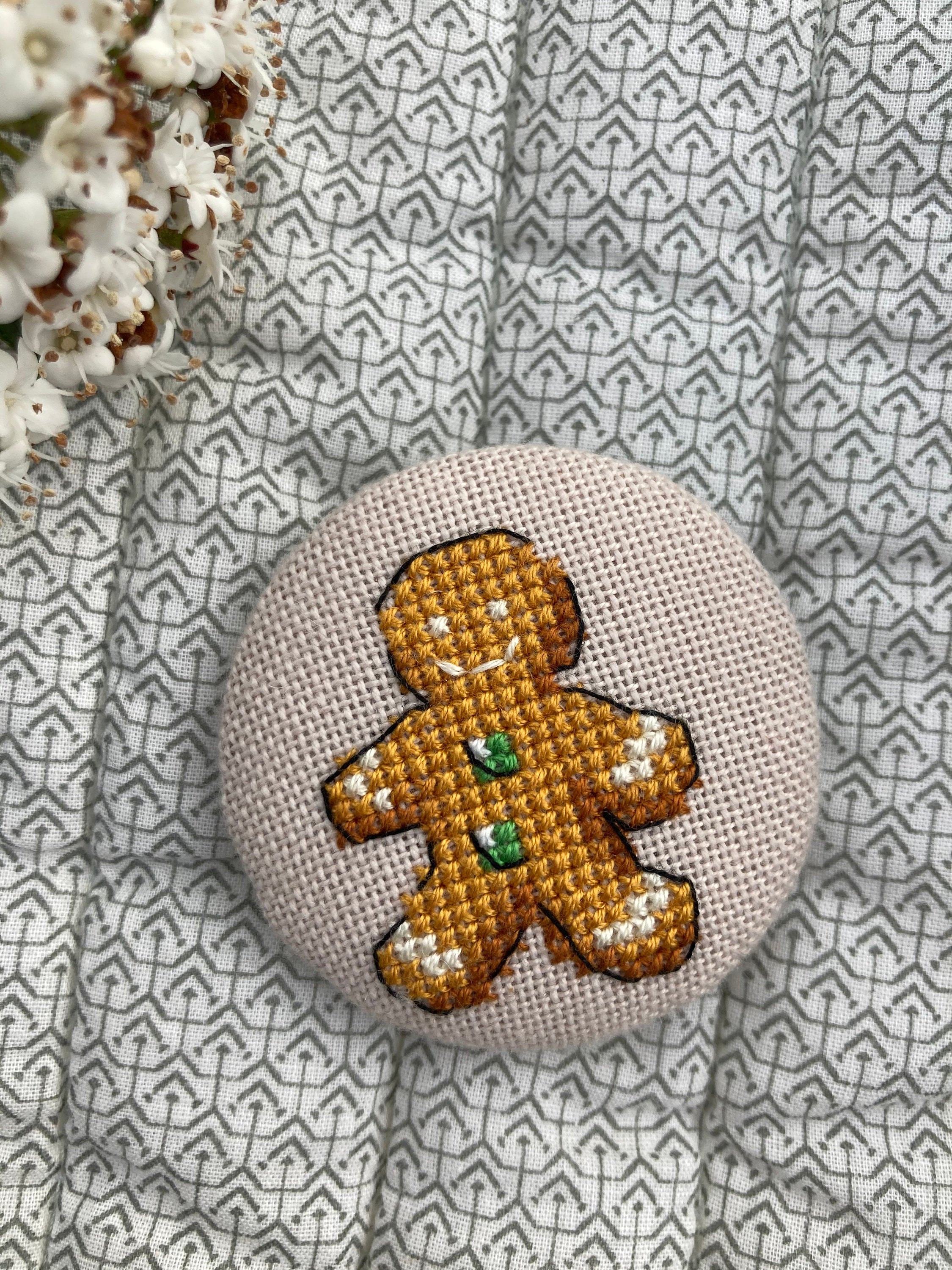 Cross Stitch Brooch Handmade Cross Stitch Pin Etsy