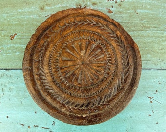 Vintage Indian Hand Carved Wooden Mould, Decorative Carving