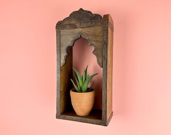 Vintage Indian Wall Hanging Arched Reclaimed Brick Mould Shelf